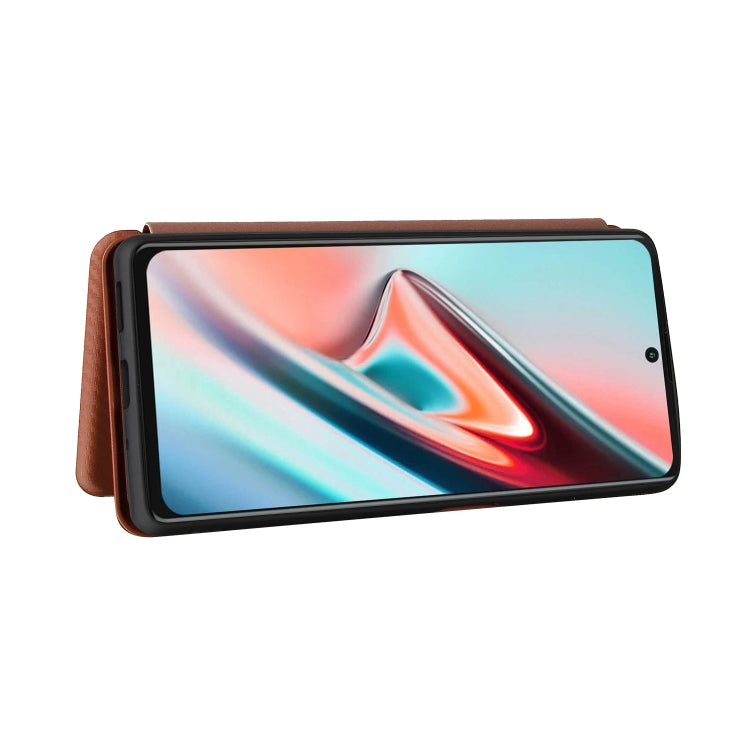 For Blackview A100 Carbon Fiber Texture Horizontal Flip TPU + PC + PU Leather Case with Card Slot(Brown) - More Brand by PMC TechLife | Online Shopping South Africa | PMC TechLife | Buy Now Pay Later Mobicred