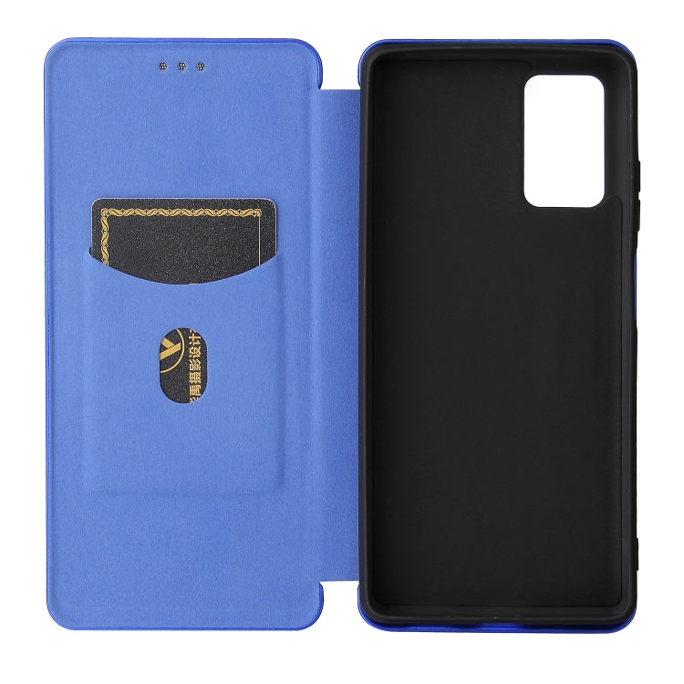 For Blackview A100 Carbon Fiber Texture Horizontal Flip TPU + PC + PU Leather Case with Card Slot(Blue) - More Brand by PMC TechLife | Online Shopping South Africa | PMC TechLife | Buy Now Pay Later Mobicred