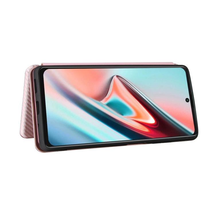 For Blackview A100 Carbon Fiber Texture Horizontal Flip TPU + PC + PU Leather Case with Card Slot(Pink) - More Brand by PMC TechLife | Online Shopping South Africa | PMC TechLife