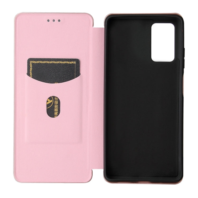 For Blackview A100 Carbon Fiber Texture Horizontal Flip TPU + PC + PU Leather Case with Card Slot(Pink) - More Brand by PMC TechLife | Online Shopping South Africa | PMC TechLife