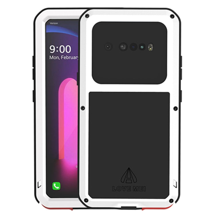 For LG V60 ThinQ 5G LOVE MEI Metal Shockproof Waterproof Dustproof Protective Case with Glass(White) - LG Cases by LOVE MEI | Online Shopping South Africa | PMC TechLife | Buy Now Pay Later Mobicred