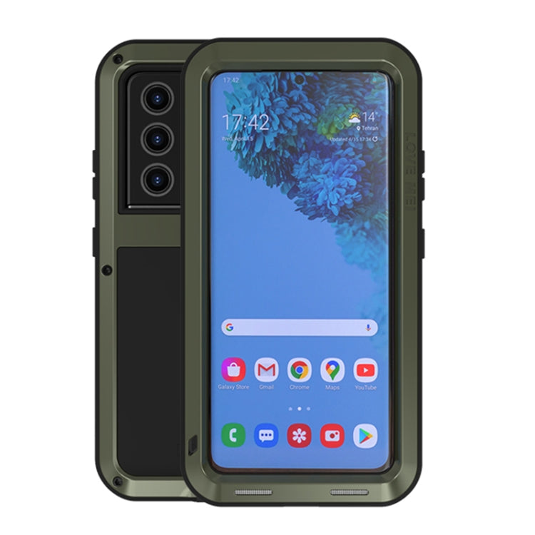 For Samsung Galaxy S21 Ultra 5G LOVE MEI Metal Shockproof Waterproof Dustproof Protective Case without Glass(Army Green) - free shipping - PMC TechLife - Order now!