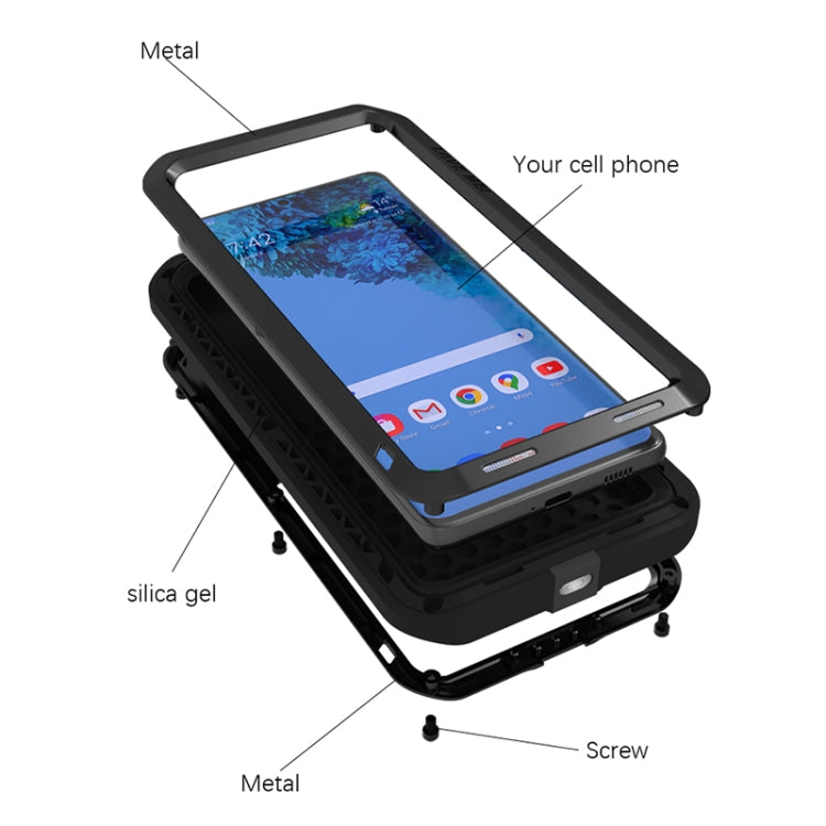 For Samsung Galaxy S21 Ultra 5G LOVE MEI Metal Shockproof Waterproof Dustproof Protective Case without Glass(Black) - free shipping - PMC TechLife - Order now!