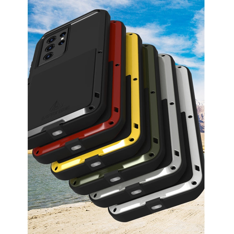 For Samsung Galaxy S21 Ultra 5G LOVE MEI Metal Shockproof Waterproof Dustproof Protective Case without Glass(Army Green) - free shipping - PMC TechLife - Order now!