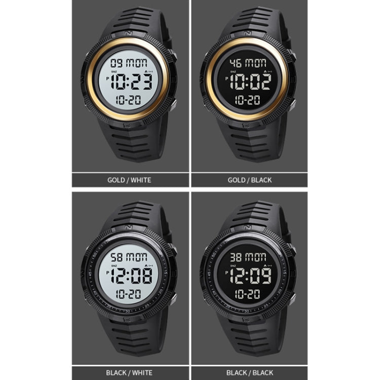 SKMEI 1632 Dual Time Display Luminous Electronic Watch, Support Alarm Clock(Golden White) - free shipping - PMC TechLife - Order now!