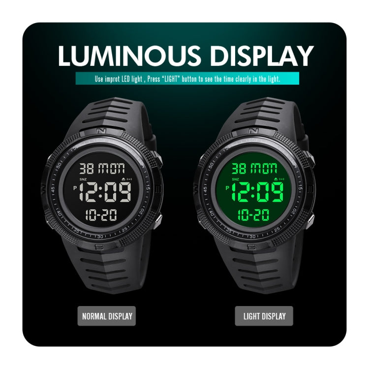 SKMEI 1632 Dual Time Display Luminous Electronic Watch, Support Alarm Clock(Golden White) - free shipping - PMC TechLife - Order now!