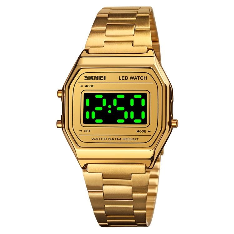 SKMEI 1646 LED Digital Display Luminous Electronic Watch(Gold) - free shipping - PMC TechLife - Order now!
