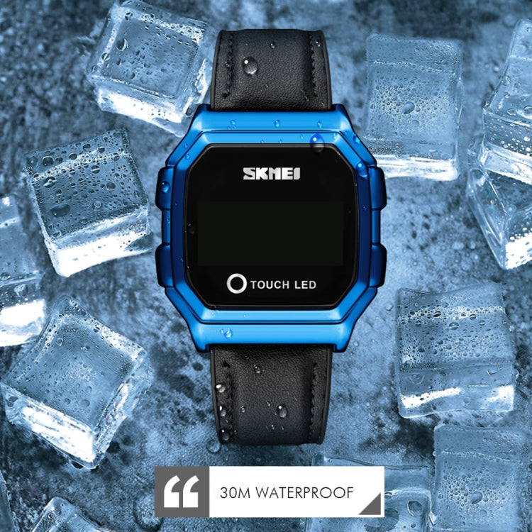 SKMEI 1650 Leather Strap Version LED Digital Display Electronic Watch with Touch Luminous Button(Black) - free shipping - PMC TechLife - Order now!