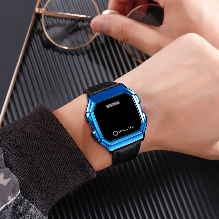 SKMEI 1650 Leather Strap Version LED Digital Display Electronic Watch with Touch Luminous Button(Black) - free shipping - PMC TechLife - Order now!