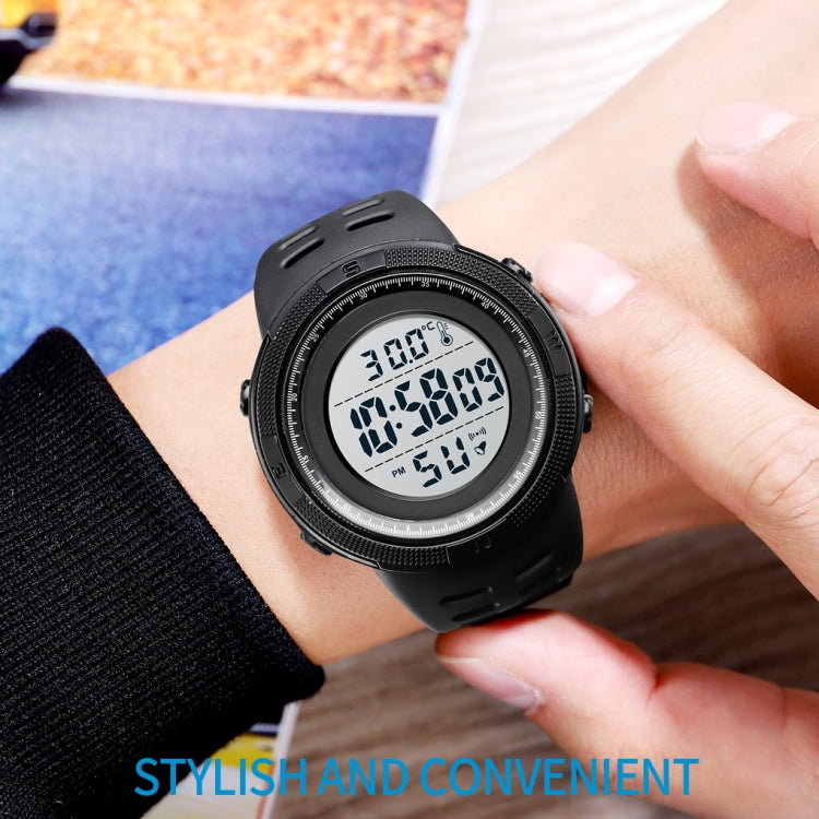 SKMEI 1681 Multifunctional LED Digital Display Luminous Electronic Watch, Support Body / Ambient Temperature Measurement(Black White) - free shipping - PMC TechLife - Order now!