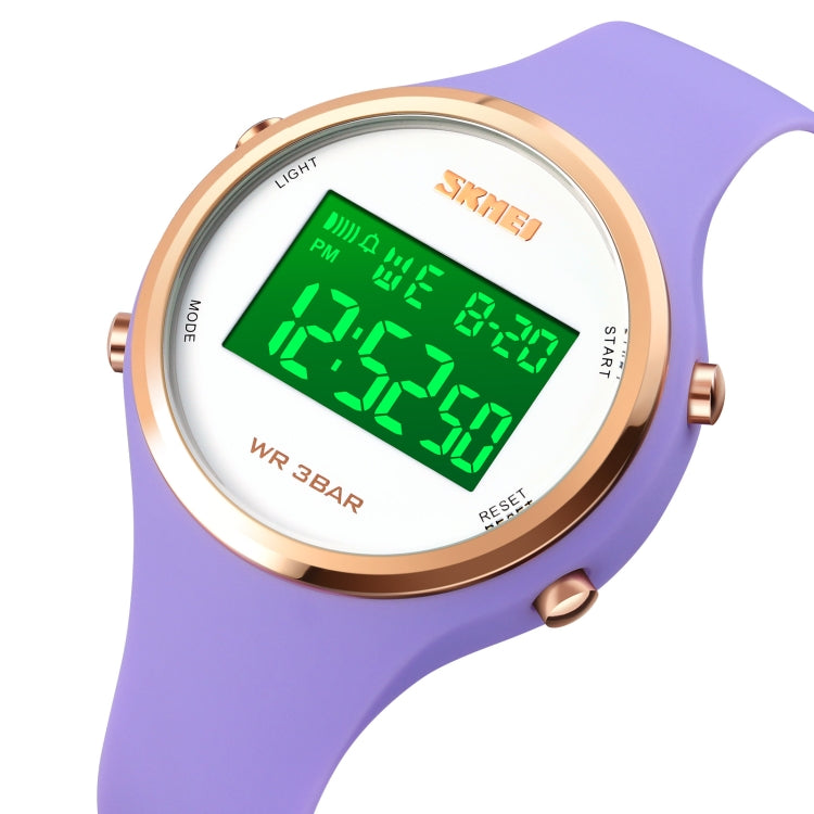 SKMEI 1720 Round Dial LED Digital Display Luminous Silicone Strap Electronic Watch(Purple) - free shipping - PMC TechLife - Order now!