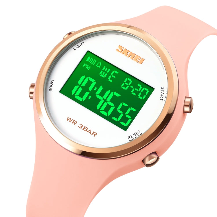 SKMEI 1720 Round Dial LED Digital Display Luminous Silicone Strap Electronic Watch(Pink) - free shipping - PMC TechLife - Order now!