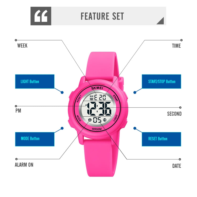 SKMEI 1721 Triplicate Round Dial LED Digital Display Luminous Silicone Strap Electronic Watch(Orange) - free shipping - PMC TechLife - Order now!