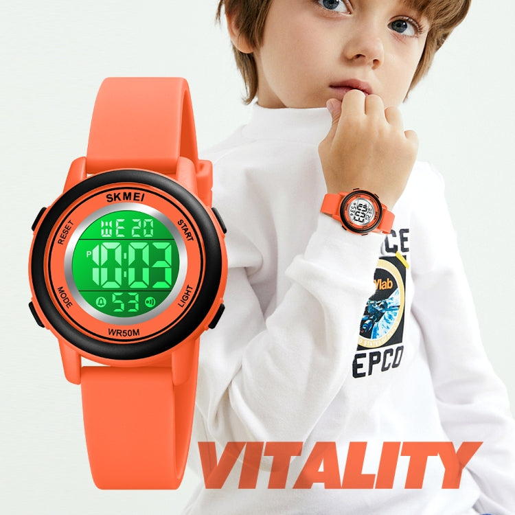 SKMEI 1721 Triplicate Round Dial LED Digital Display Luminous Silicone Strap Electronic Watch(Orange) - free shipping - PMC TechLife - Order now!