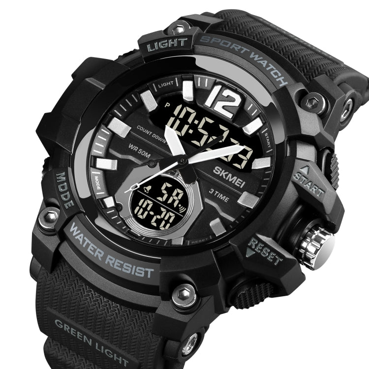 SKMEI 1725 Three Time LED Digital Display Timing Luminous Electronic Watch(Black) - free shipping - PMC TechLife - Order now!