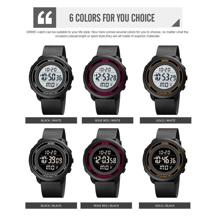 SKMEI 1736 Triplicate Round Dial Timing LED Digital Display Luminous Electronic Watch(Black and White) - free shipping - PMC TechLife - Order now!