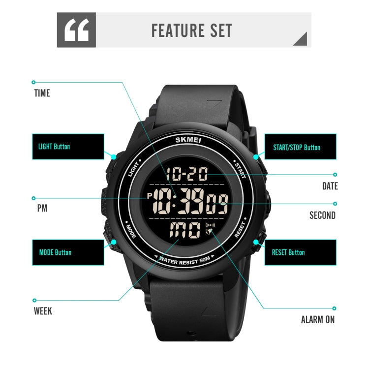 SKMEI 1736 Triplicate Round Dial Timing LED Digital Display Luminous Electronic Watch(Gold and Black) - free shipping - PMC TechLife - Order now!
