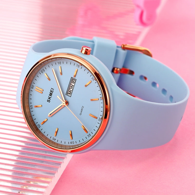 SKMEI 1747 Simple Bar scale Dial Silicone Strap Quartz Watch for Ladies(Light Blue) - free shipping - PMC TechLife - Order now!