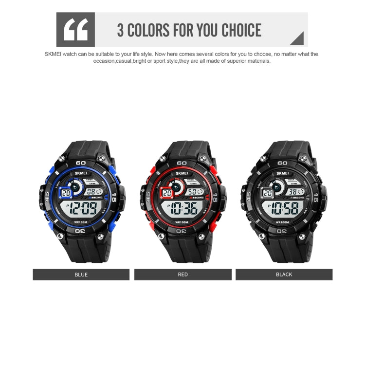 SKMEI 1756 Dual Time Countdown Alarm Clock Men Sports Luminous Electronic Watch(Blue) - free shipping - PMC TechLife - Order now!