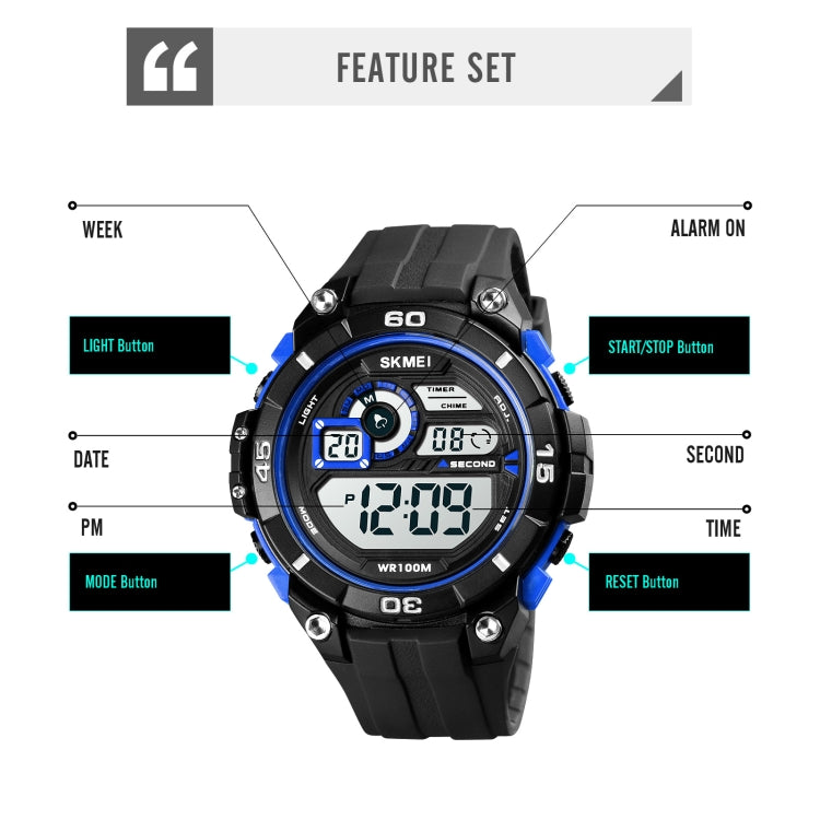 SKMEI 1756 Dual Time Countdown Alarm Clock Men Sports Luminous Electronic Watch(Black) - free shipping - PMC TechLife - Order now!