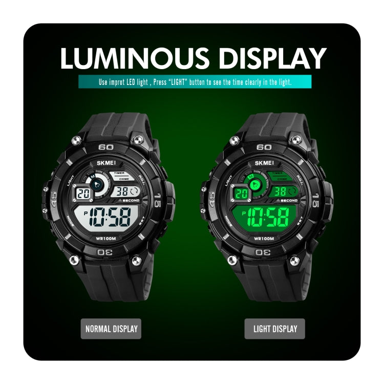 SKMEI 1756 Dual Time Countdown Alarm Clock Men Sports Luminous Electronic Watch(Blue) - free shipping - PMC TechLife - Order now!