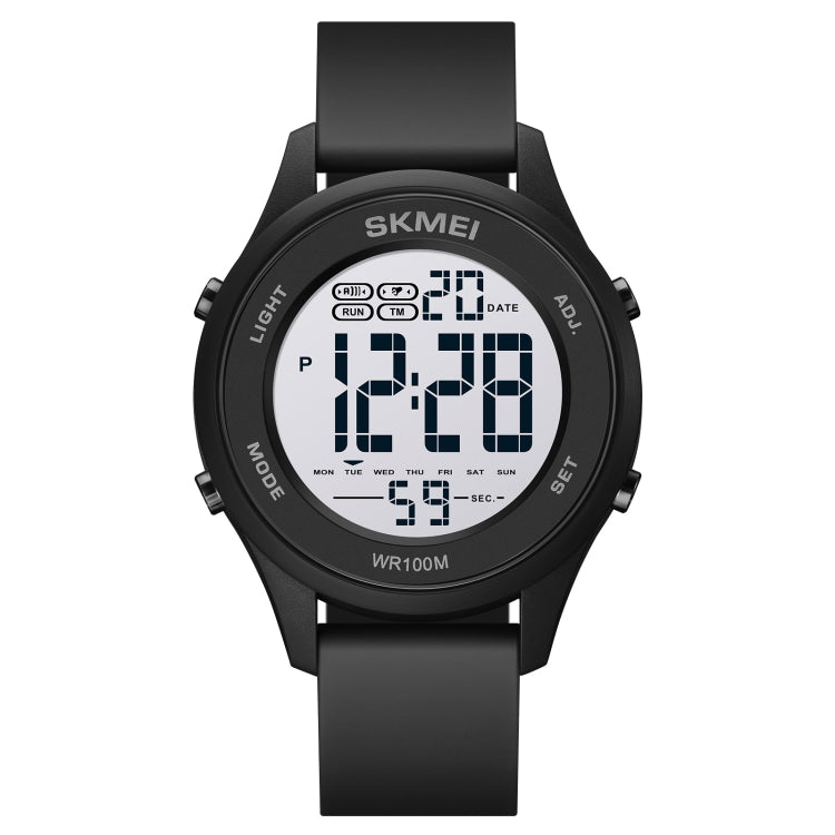 SKMEI 1758 Multifunctional LED Digital Display Luminous Silicone Strap Electronic Watch(Black White) - free shipping - PMC TechLife - Order now!