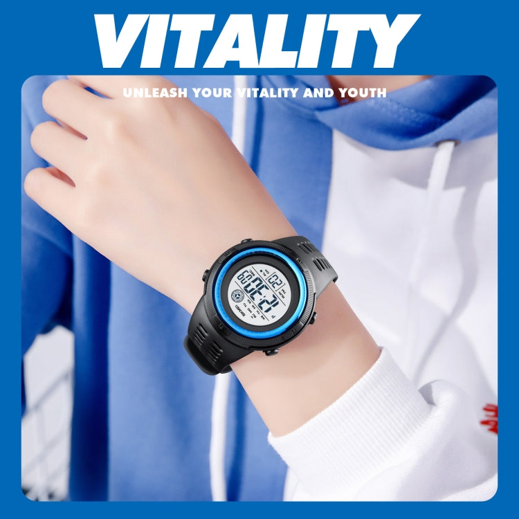 SKMEI 1773 Triplicate Round LED Dual Time Digital Display Colorful Backlight Electronic Watch(Red Black) - free shipping - PMC TechLife - Order now!