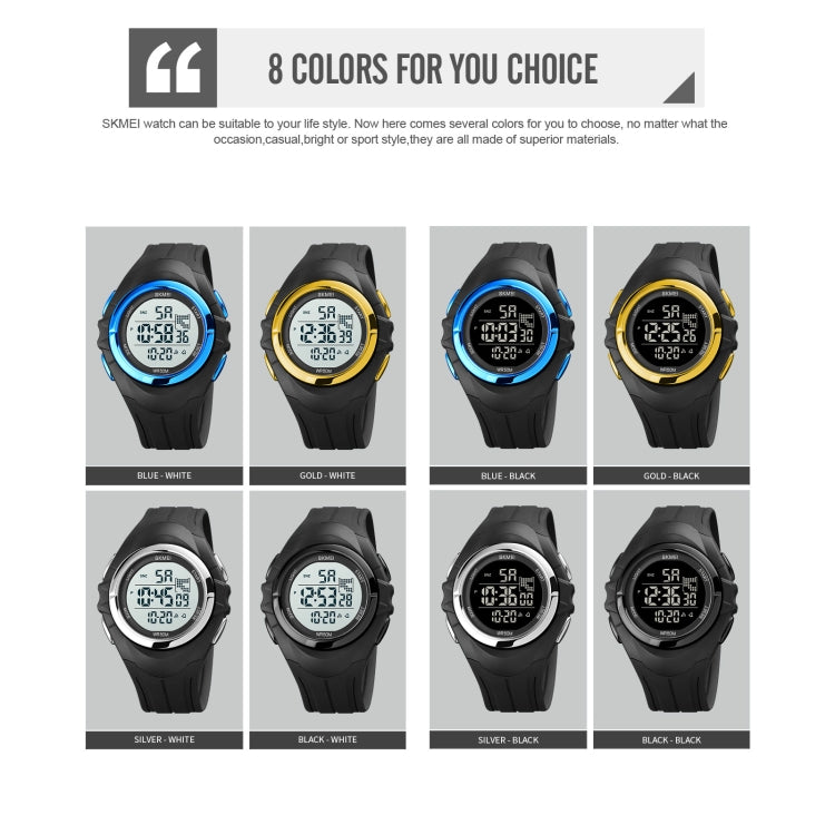 SKMEI 1790 Triplicate Round LED Dual Time Digital Display Luminous Electronic Watch for Men(Blue Black) - free shipping - PMC TechLife - Order now!