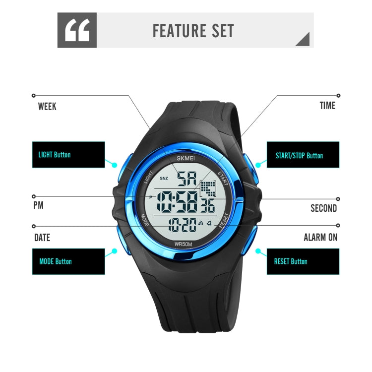 SKMEI 1790 Triplicate Round LED Dual Time Digital Display Luminous Electronic Watch for Men(Black) - free shipping - PMC TechLife - Order now!