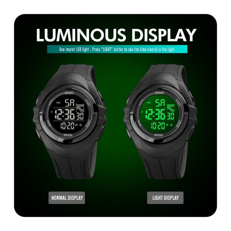 SKMEI 1790 Triplicate Round LED Dual Time Digital Display Luminous Electronic Watch for Men(Gold Black) - free shipping - PMC TechLife - Order now!