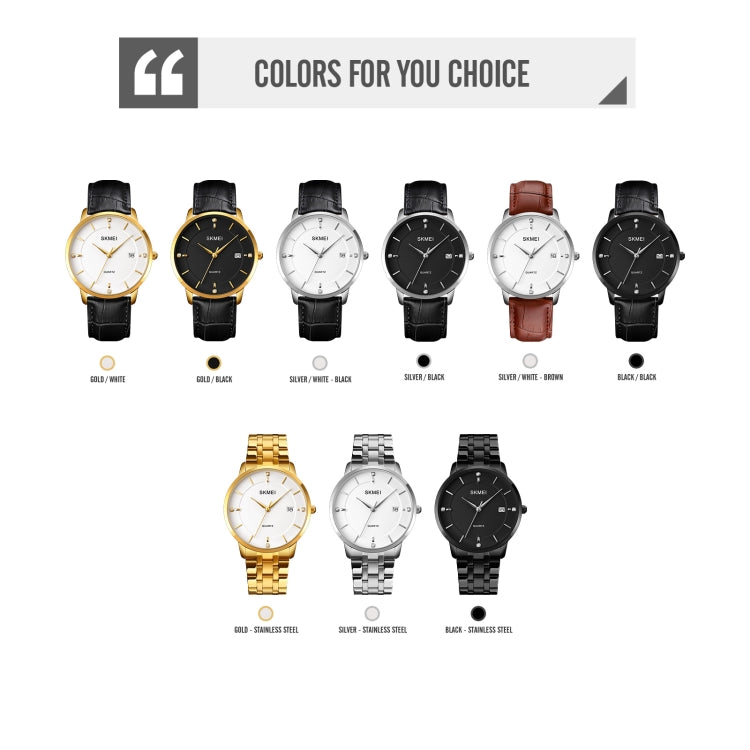 SKMEI 1801 Men Casual Calendar Quartz Watch(Golden Steel Belt) - free shipping - PMC TechLife - Order now!