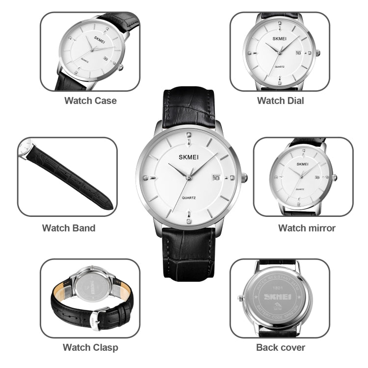 SKMEI 1801 Men Casual Calendar Quartz Watch(Black Steel Belt) - free shipping - PMC TechLife - Order now!