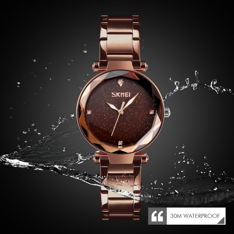 SKMEI 9180 Starry Sky Dial Stainless Steel Strap Quartz Watch for Ladies(Black) - free shipping - PMC TechLife - Order now!