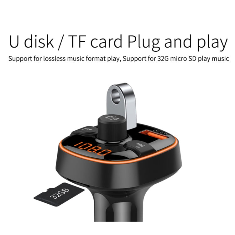 BC52 QC3.0 Fast Charging Car Colorful Atmosphere Light Bluetooth MP3 Player FM Transmitter - Bluetooth Car Kits by PMC TechLife | Online Shopping South Africa | PMC TechLife | Buy Now Pay Later Mobicred