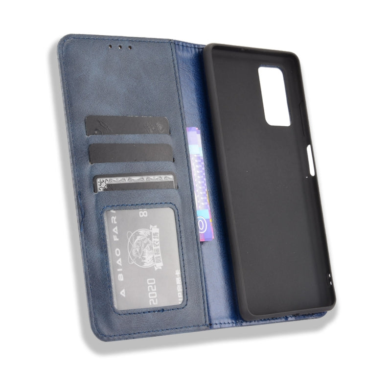 For Blackview A100 Magnetic Buckle Retro Crazy Horse Texture Horizontal Flip Leather Case with Holder & Card Slots & Photo Frame(Blue) - More Brand by PMC TechLife | Online Shopping South Africa | PMC TechLife | Buy Now Pay Later Mobicred