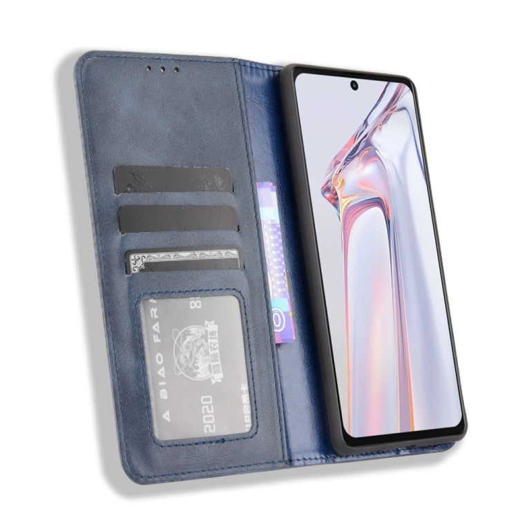 For Blackview A100 Magnetic Buckle Retro Crazy Horse Texture Horizontal Flip Leather Case with Holder & Card Slots & Photo Frame(Blue) - More Brand by PMC TechLife | Online Shopping South Africa | PMC TechLife | Buy Now Pay Later Mobicred