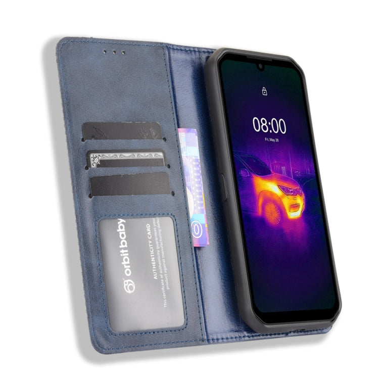 For Ulefone Armor 11 5G / Armor 11T 5G Magnetic Buckle Retro Crazy Horse Texture Horizontal Flip Leather Case with Holder & Card Slots & Photo Frame(Blue) - Ulefone Cases by PMC Jewellery | Online Shopping South Africa | PMC Jewellery | Buy Now Pay Later Mobicred