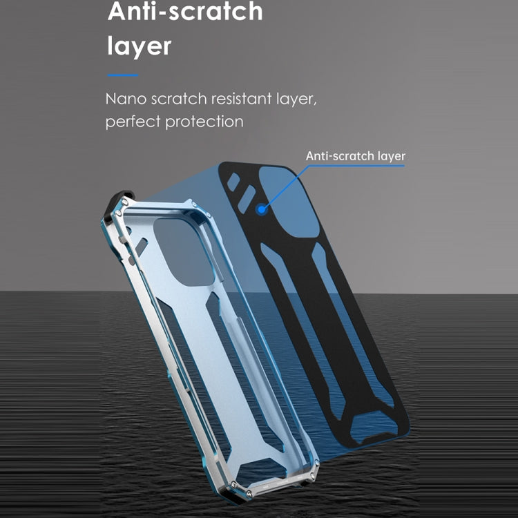 For iPhone 13 R-JUST Shockproof Armor Metal Protective Case(Blue) - free shipping - PMC TechLife - Order now!