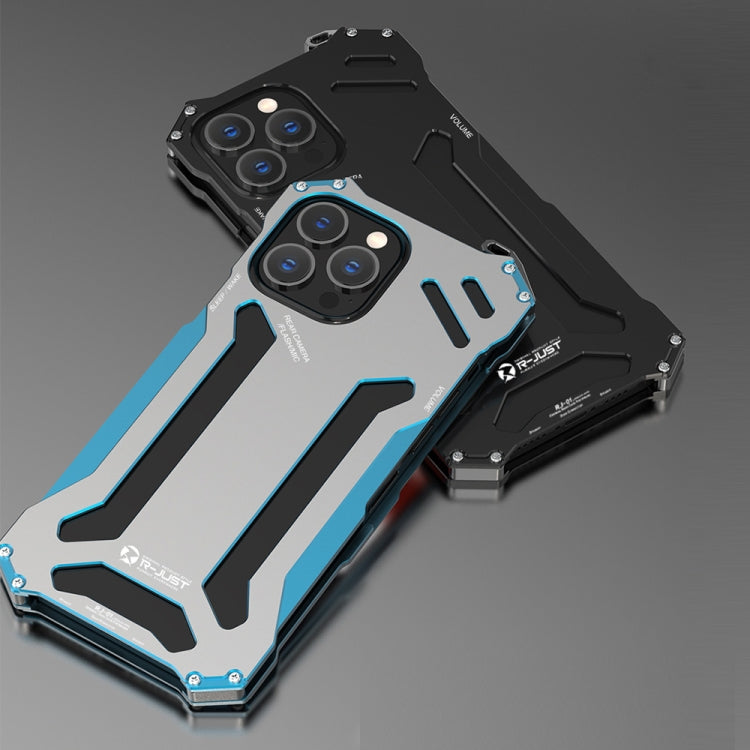 For iPhone 13 Pro Max R-JUST Shockproof Armor Metal Protective Case (Black) - iPhone 13 Pro Max Cases by R-JUST | Online Shopping South Africa | PMC TechLife | Buy Now Pay Later Mobicred