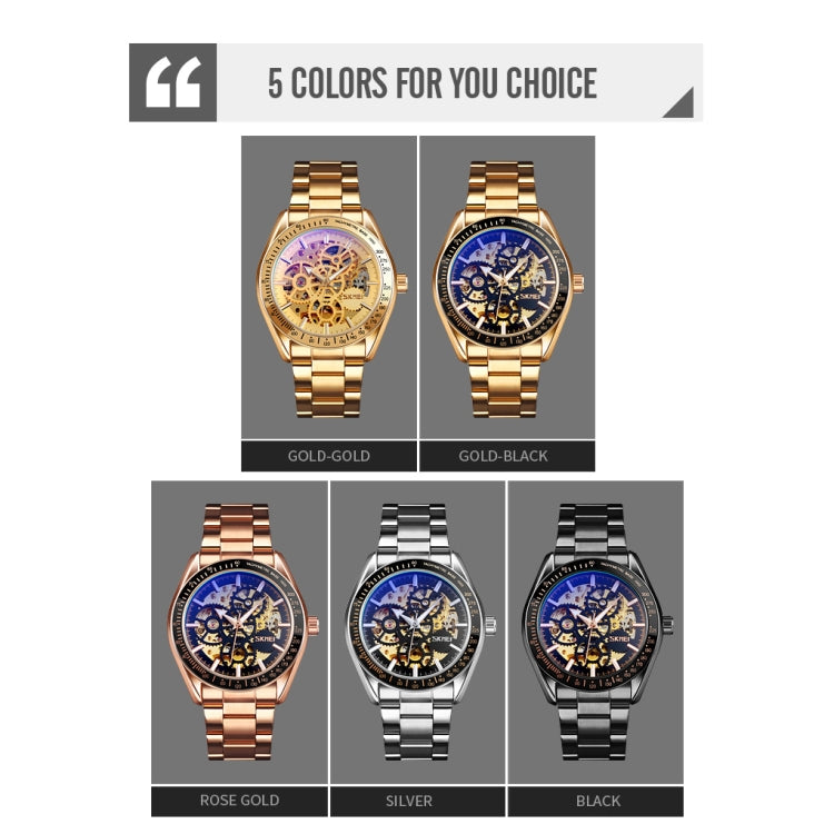 SKMEI 9194 Men Mechanical Gear Dial Automatic Mechanical Watch(Rose Gold) - free shipping - PMC TechLife - Order now!