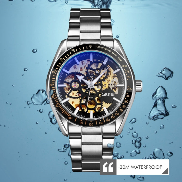 SKMEI 9194 Men Mechanical Gear Dial Automatic Mechanical Watch(Silver) - free shipping - PMC TechLife - Order now!