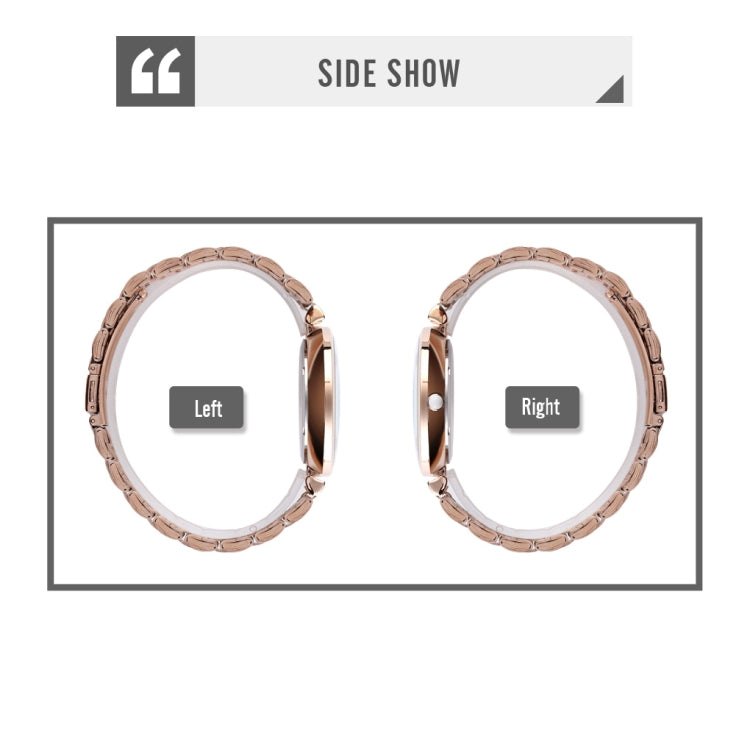 SKMEI 9198 Simple Roman Numeral Dial Metal Belt Quartz Watch for Couples(Rose Gold Silver Women) - free shipping - PMC TechLife - Order now!