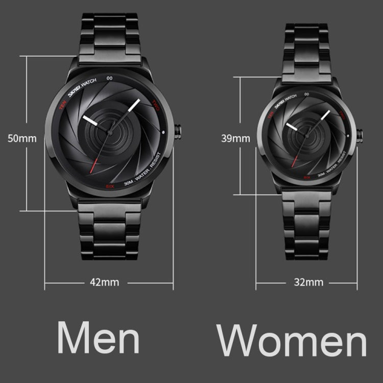 SKMEI 9210 Ladies Business Watch Simple 3D Dial Quartz Watch(Black) - free shipping - PMC TechLife - Order now!