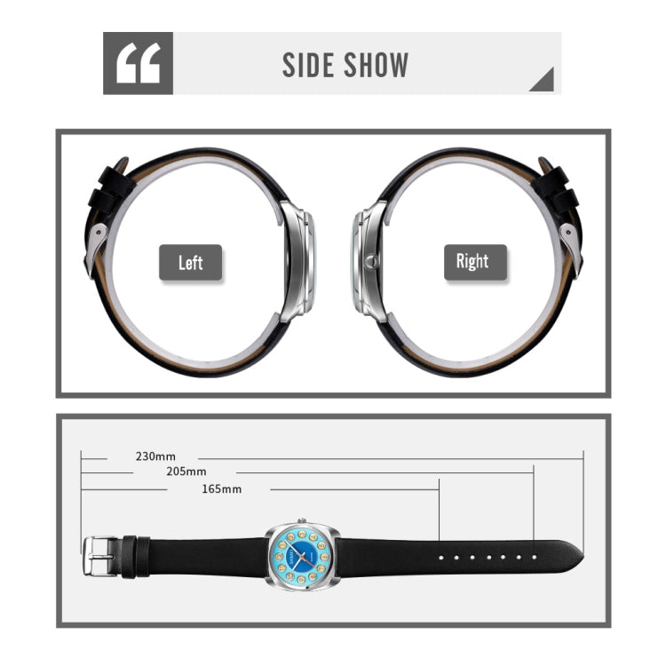 SKMEI Q029 Ladies Phone Number Pattern Dial Leather Strap Quartz Watch(Blue) - free shipping - PMC TechLife - Order now!