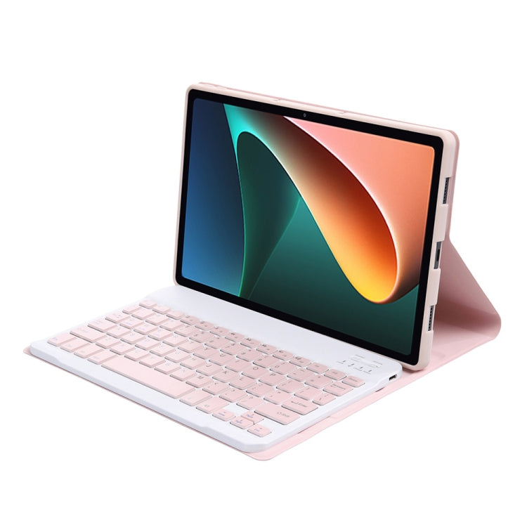 A0N5 Ultra-thin Detachable Lambskin Texture TPU Bluetooth Keyboard Leather Tablet Case with Holder For Xiaomi Pad 5 / 5 Pro(Pink) - free shipping - PMC TechLife - Order now!