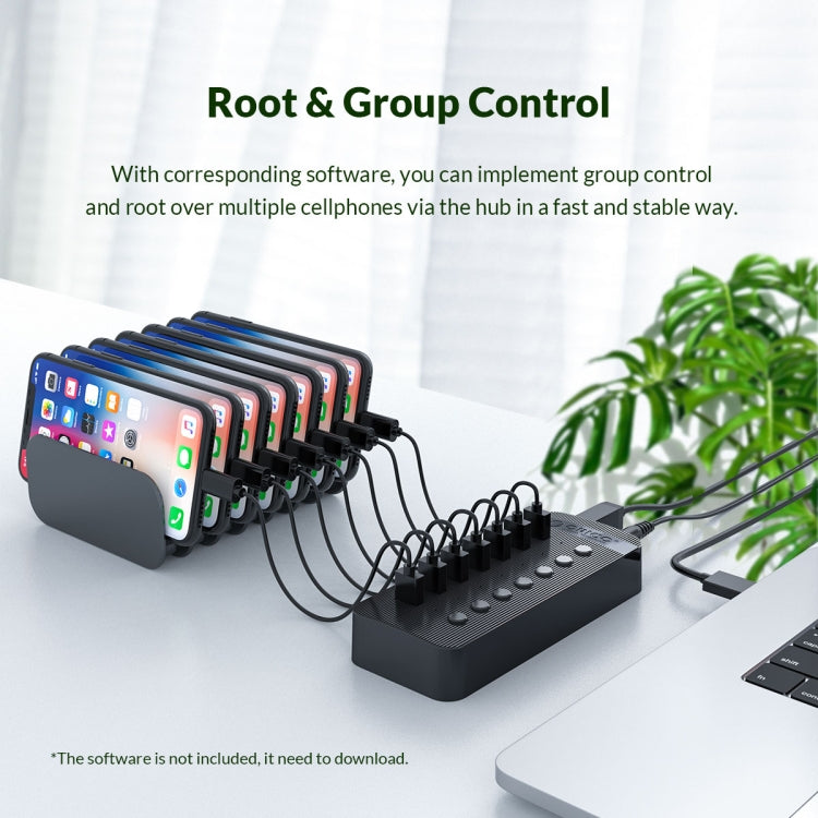 ORICO CT2U3-7AB-WH 7 In 1 Plastic Stripes Multi-Port USB HUB with Individual Switches, AU Plug(White) - free shipping - PMC Jewellery - Order now!