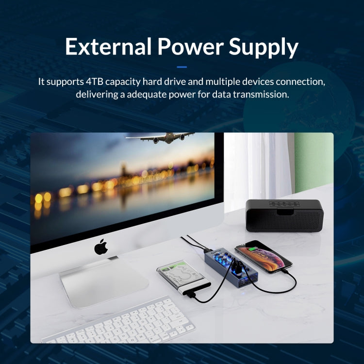 ORICO AT2U3-7AB-GY-BP 7 In 1 Aluminum Alloy Multi-Port USB HUB with Individual Switches, AU Plug - free shipping - PMC Jewellery - Order now!