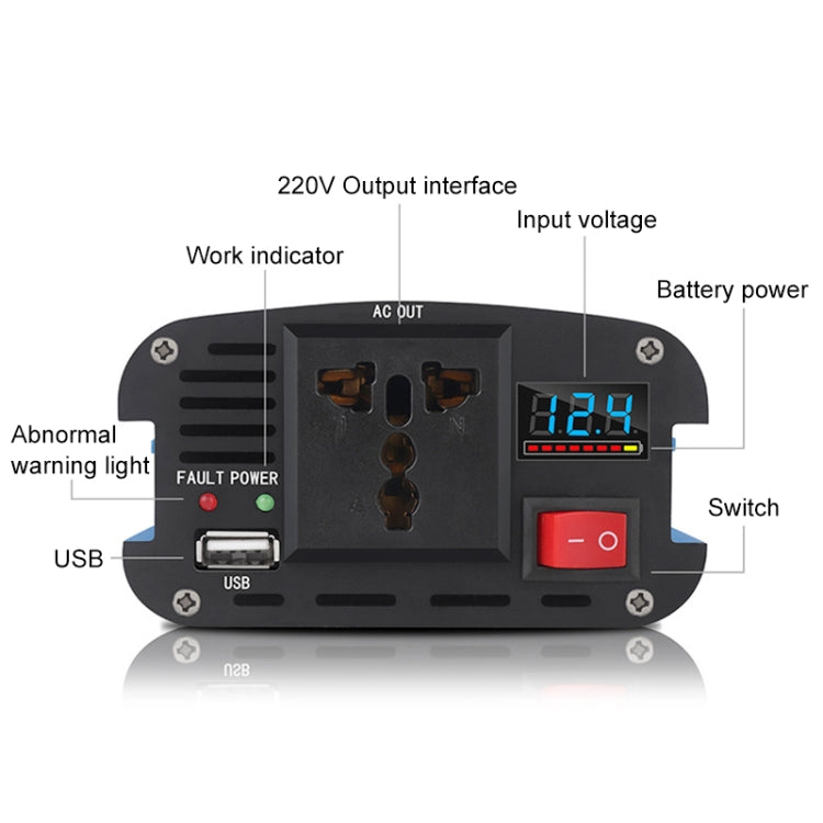 Carmaer 1200W Car Smart Multi-function Digital Display Inverter Household Power Converter, Specification:24V to 220V - Modified Square Wave by PMC TechLife | Online Shopping South Africa | PMC TechLife | Buy Now Pay Later Mobicred