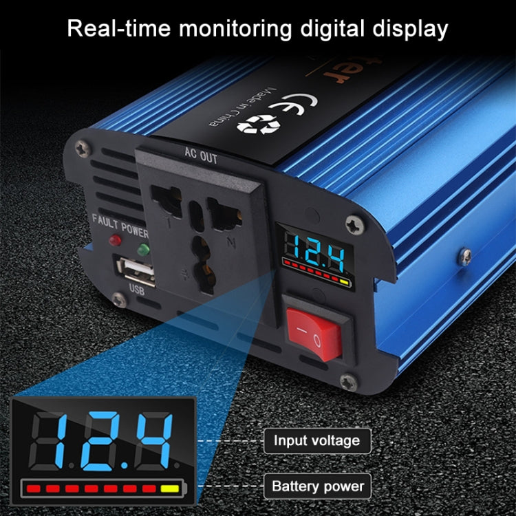 Carmaer 1200W Car Smart Multi-function Digital Display Inverter Household Power Converter, Specification:24V to 220V - Modified Square Wave by PMC TechLife | Online Shopping South Africa | PMC TechLife | Buy Now Pay Later Mobicred
