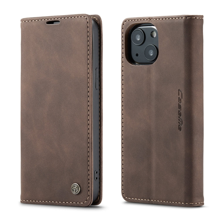 For iPhone 13 mini CaseMe-013 Multifunctional Retro Frosted Horizontal Flip Leather Case with Card Slot & Holder & Wallet (Coffee) - free shipping - PMC Jewellery - Order now!